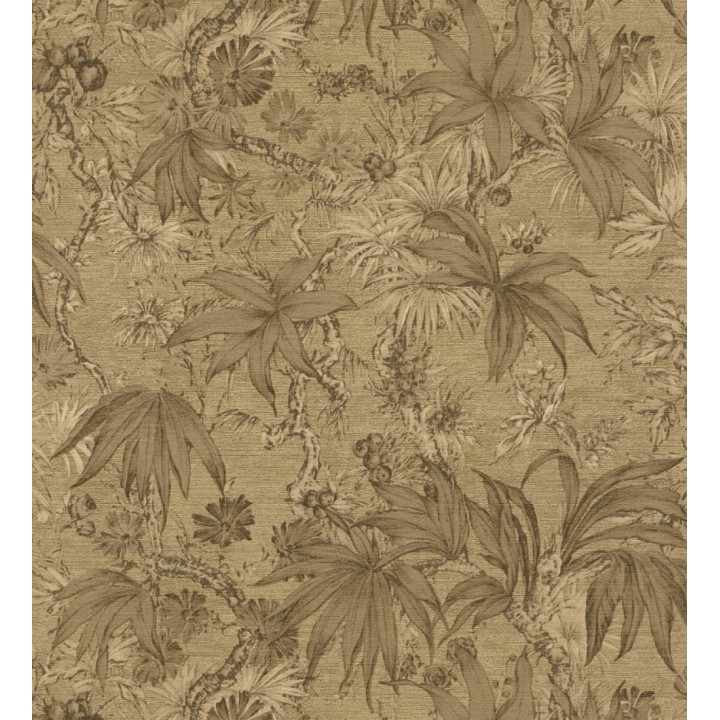Papel pintado selva sepia elegante fondo oro envejecido texturizado - Hanoi Botanic 684818