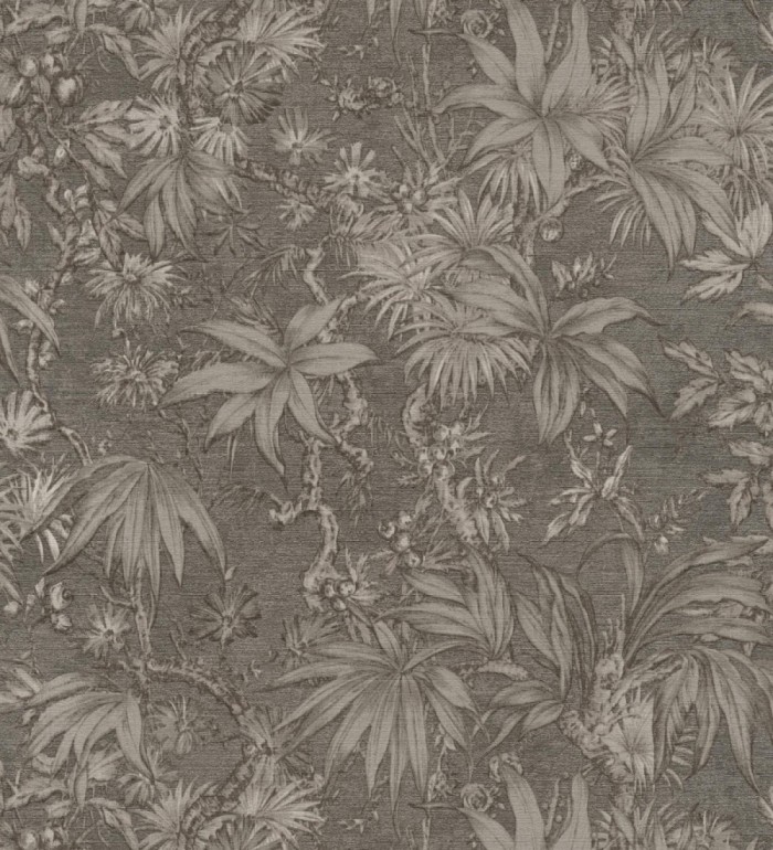 Papel pintado selva sepia elegante fondo níquel texturizado - Hanoi Botanic 684819