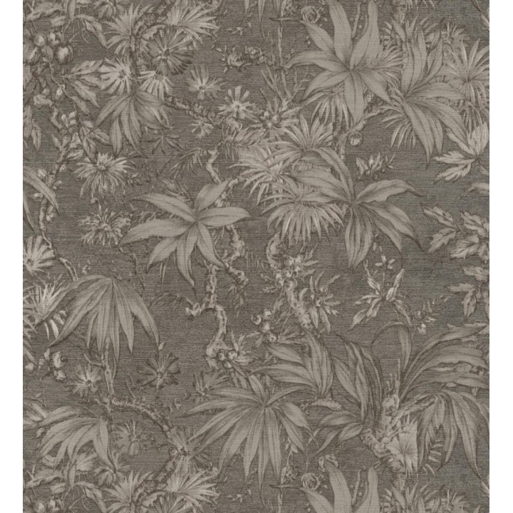 Papel pintado selva sepia elegante fondo níquel texturizado - Hanoi Botanic 684819