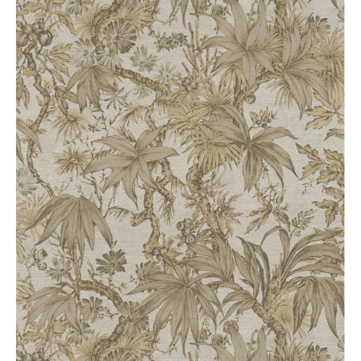 Papel pintado selva sepia elegante fondo champagne texturizado - Hanoi Botanic 684820