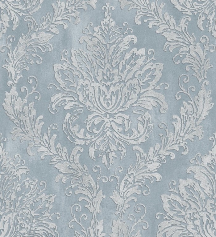 Papel pintado barroco elegante pátina tonos azules - Lombardy Status 684822
