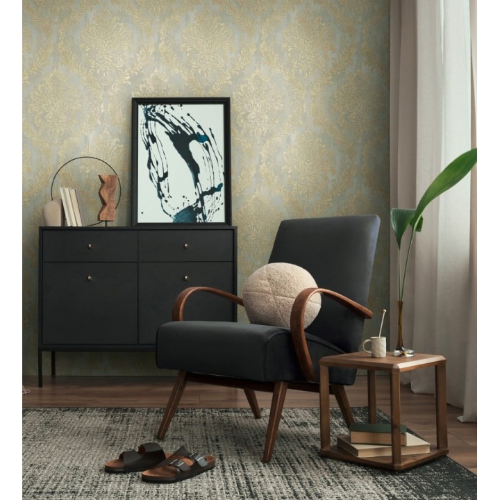 Papel pintado barroco elegante pátina tonos oro - Lombardy Status 684823