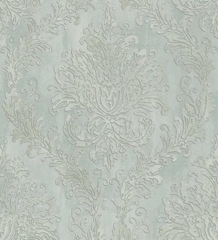 Papel pintado barroco elegante pátina tonos aguamarina - Lombardy Status 684824