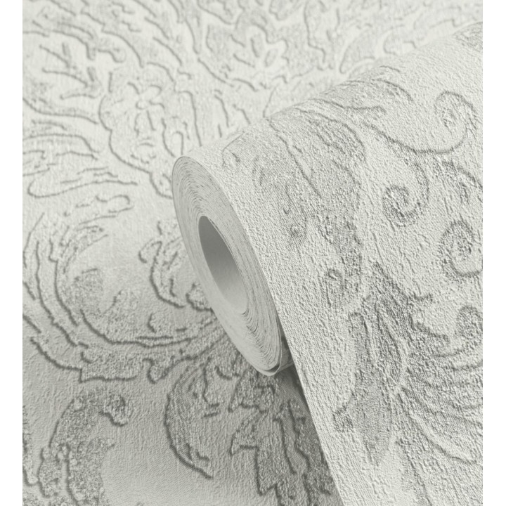 Papel pintado barroco elegante pátina tonos blanco roto - Lombardy Status 684825