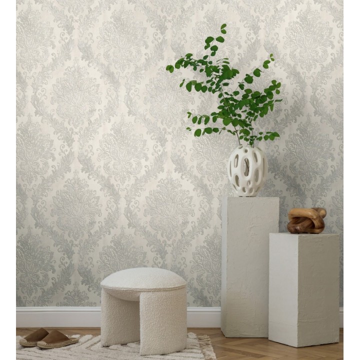Papel pintado barroco elegante pátina tonos blanco roto - Lombardy Status 684825