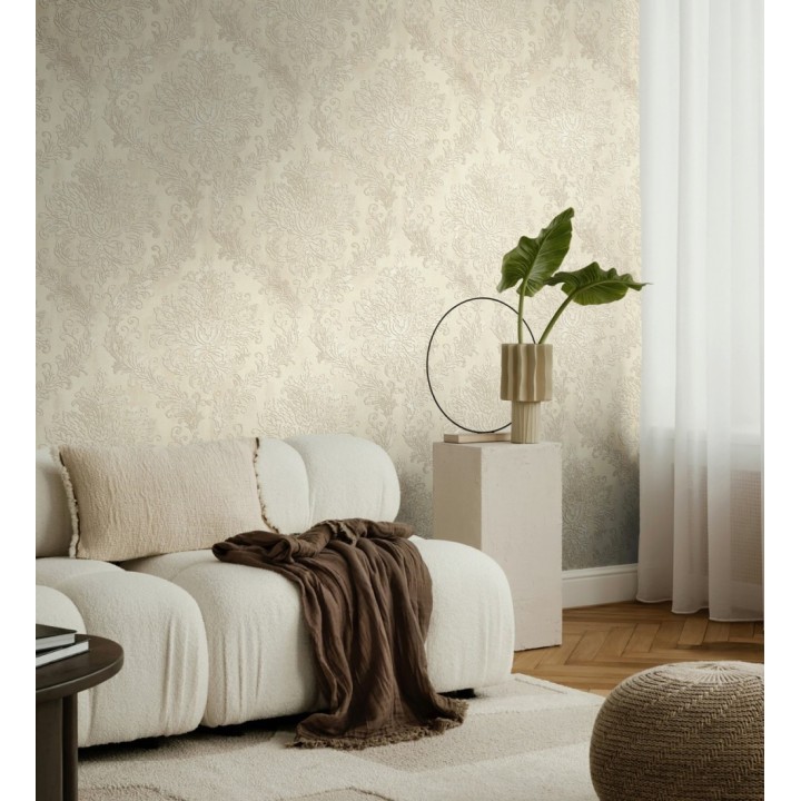 Papel pintado barroco elegante pátina tonos arena - Lombardy Status 684826