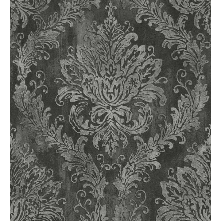 Papel pintado barroco elegante pátina tonos metalizado y negro - Lombardy Status 684827