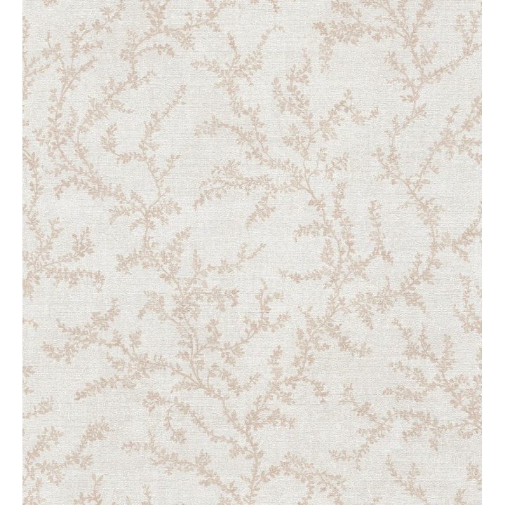 Papel pintado ramas sutiles color beige rosado sobre textil - Margot Delicate 684828