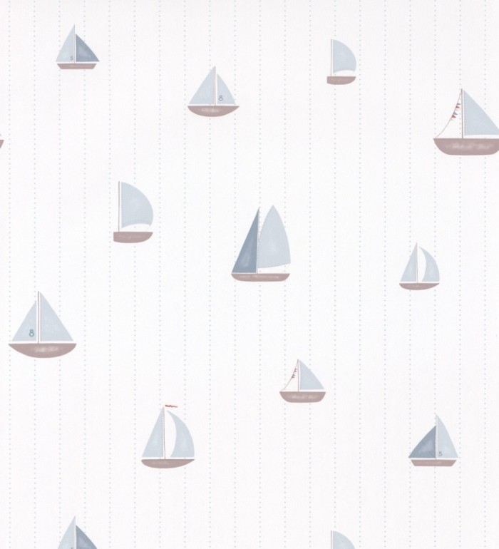 Papel pintado infantil de barcos veleros celeste - Kids Boats 126631