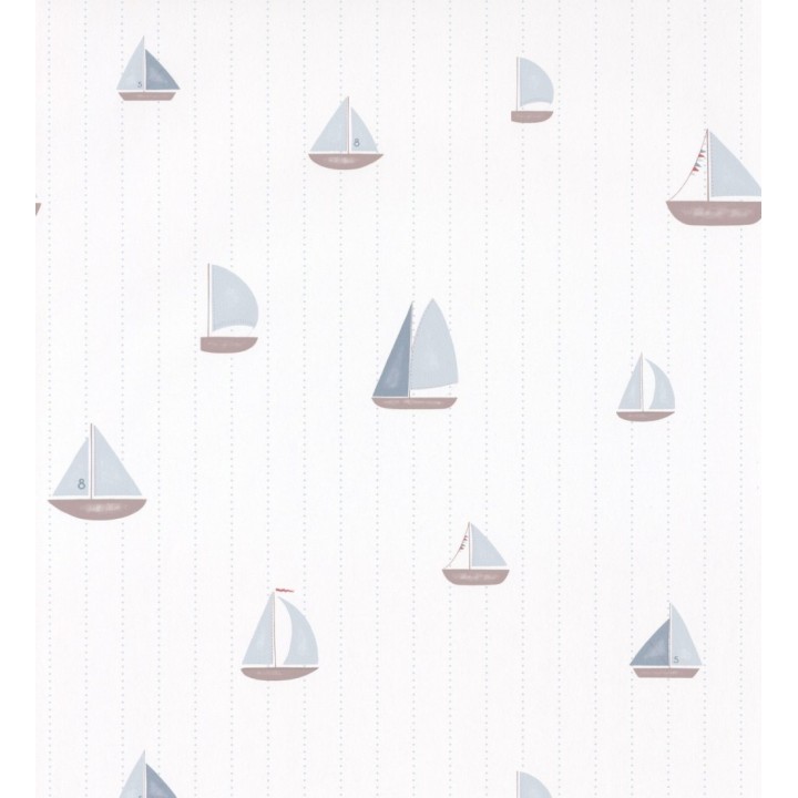 Papel pintado infantil de barcos veleros celeste - Kids Boats 126631