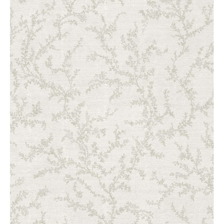 Papel pintado ramas sutiles color gris claro verdoso sobre textil - Margot Delicate 684830