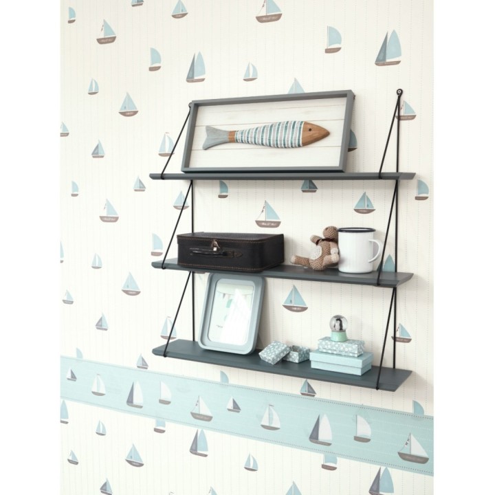 Papel pintado infantil de barcos veleros celeste - Kids Boats 126631