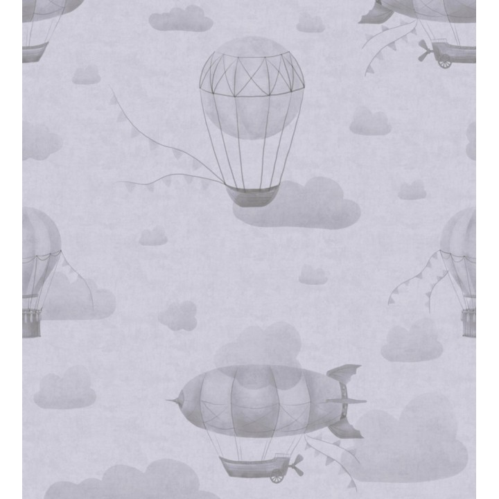 Papel pintado mural de zepelines y globos sobre cielo mágico de nubes - Jules Dreamy 684832