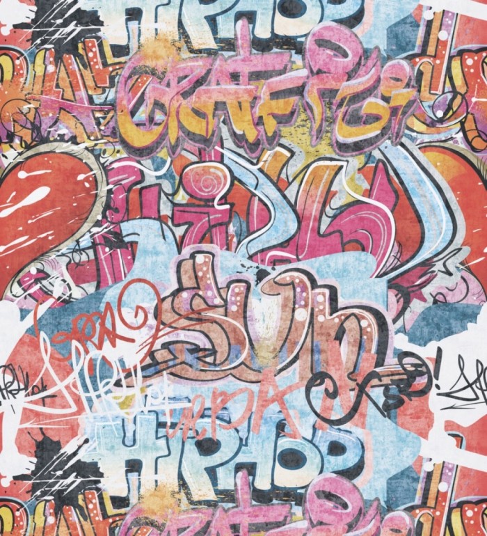 Papel pintado mural de graffiti arte urbano juvenil estilo urban soft - Camden Funky 684834