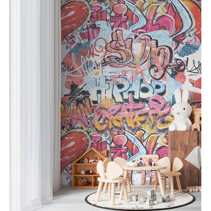 Papel pintado mural de graffiti arte urbano juvenil estilo urban soft - Camden Funky 684834