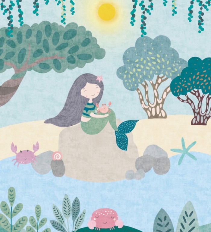 Papel pintado mural de sirena mágica y amigos del mar - Ariel Mystic 684835