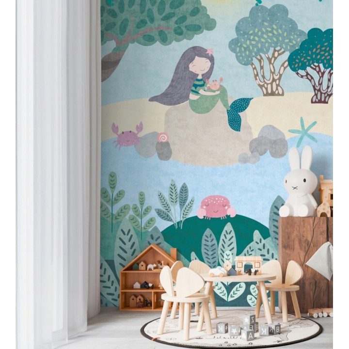 Papel pintado mural de sirena mágica y amigos del mar - Ariel Mystic 684835
