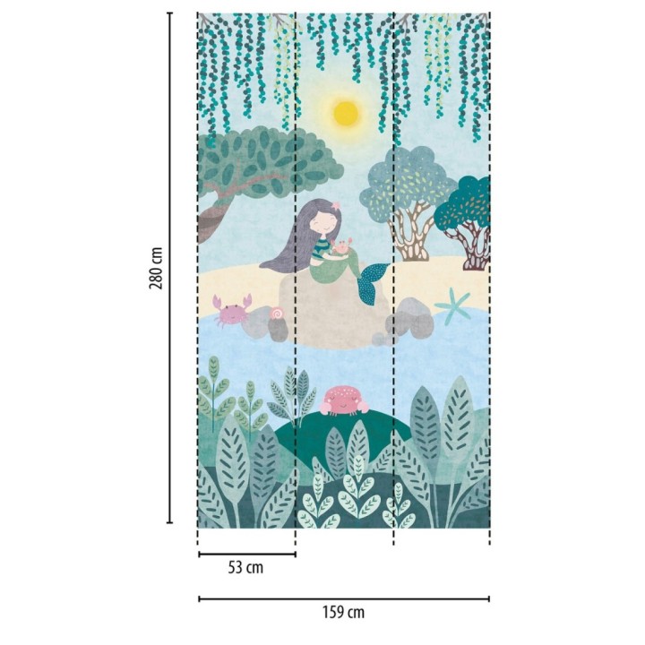 Papel pintado mural de sirena mágica y amigos del mar - Ariel Mystic 684835