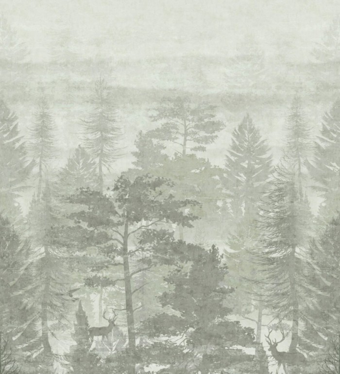 Papel pintado mural de bosque brumoso estilo natural - Finn Wooded 684836