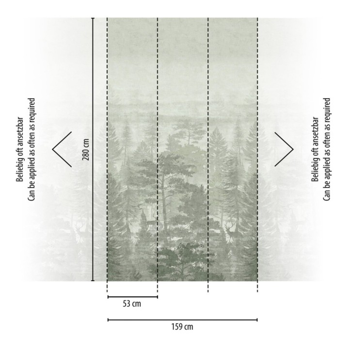 Papel pintado mural de bosque brumoso estilo natural - Finn Wooded 684836