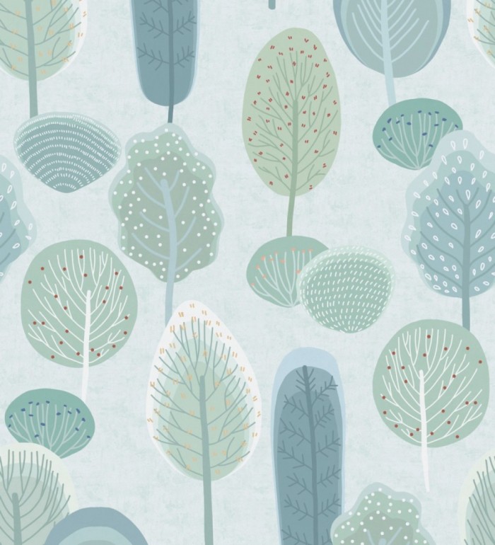 Papel pintado mural de hojas estilo nórdico infantil - Arden Nordic 684838