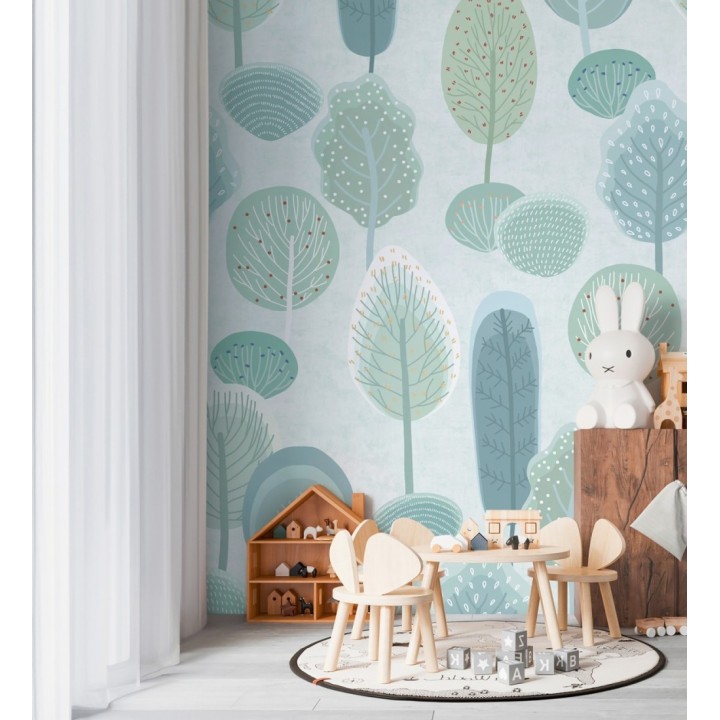 Papel pintado mural de hojas estilo nórdico infantil - Arden Nordic 684838
