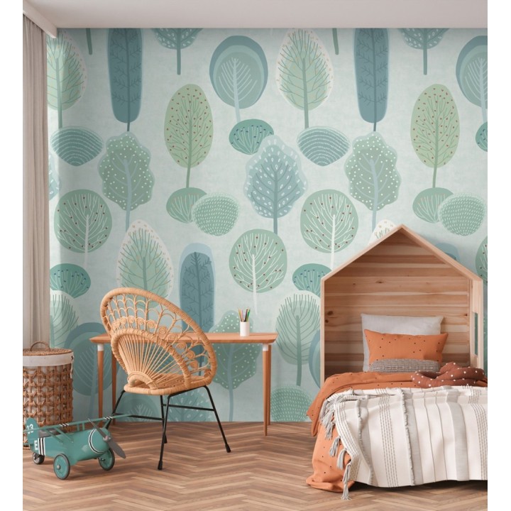 Papel pintado mural de hojas estilo nórdico infantil - Arden Nordic 684838
