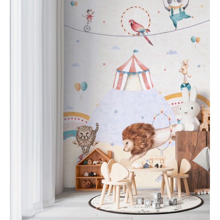 Papel pintado mural de circo mágico con animales fantásticos - Circus Joyful 684839