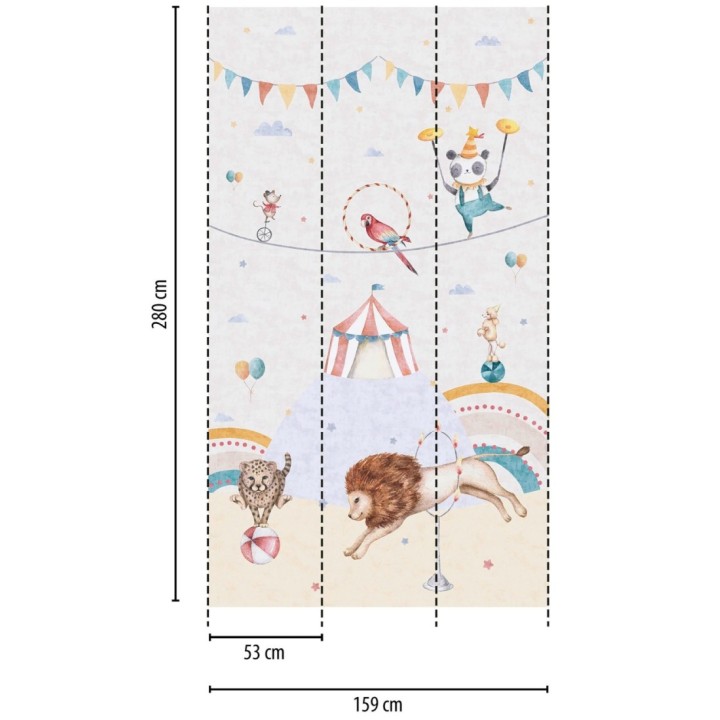 Papel pintado mural de circo mágico con animales fantásticos - Circus Joyful 684839