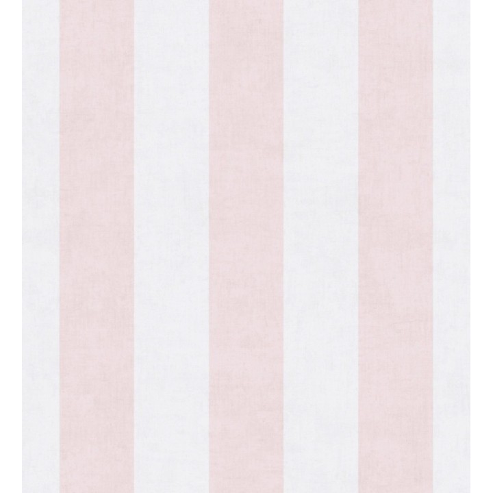 Papel pintado rayas lino desgastado bebé suave en color rosa - Strype Cloudy 684843
