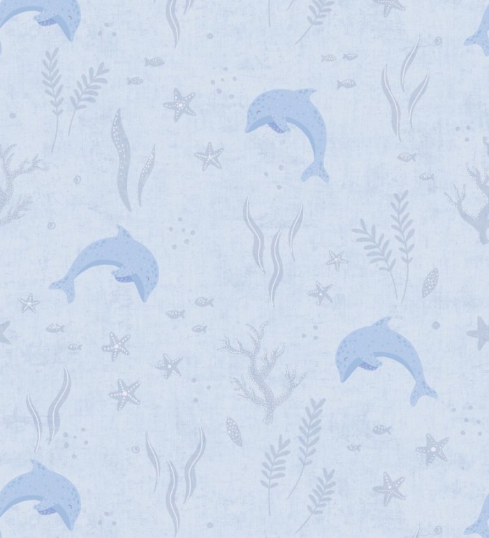 Papel pintado delfines en el oceáno estilo infantil - Nara Dolphin 684852