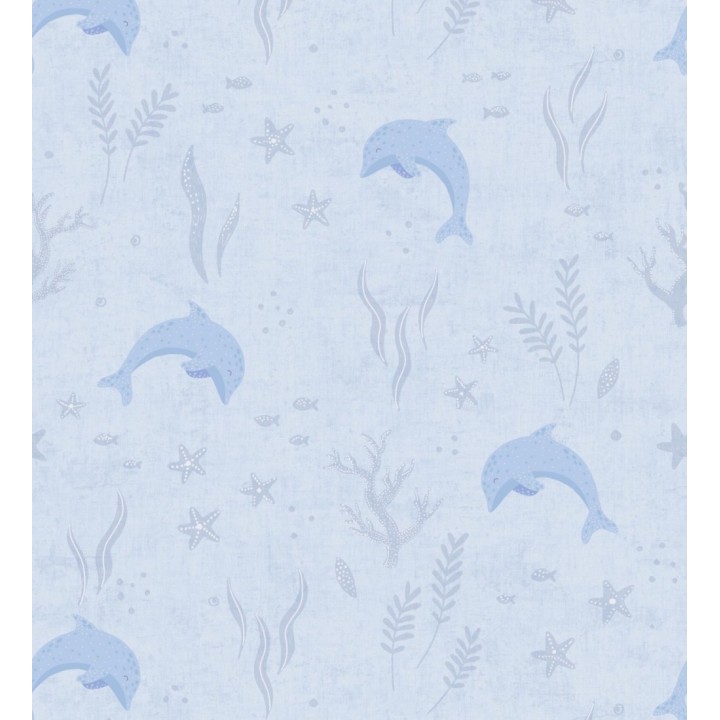 Papel pintado delfines en el oceáno estilo infantil - Nara Dolphin 684852