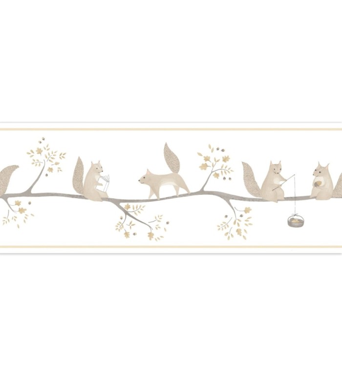 Cenefa infantil de ardillas - Squirrel Woods 126639