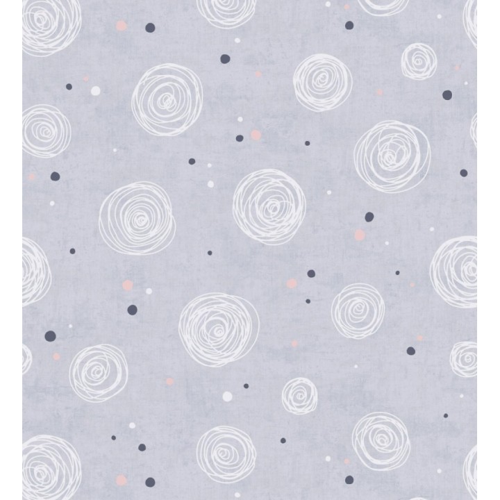 Papel pintado de espirales fondo efecto textil gris lavanda liso - Mia Whimsical 684861