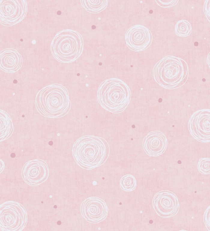 Papel pintado de espirales fondo efecto textil rosa liso - Mia Whimsical 684862
