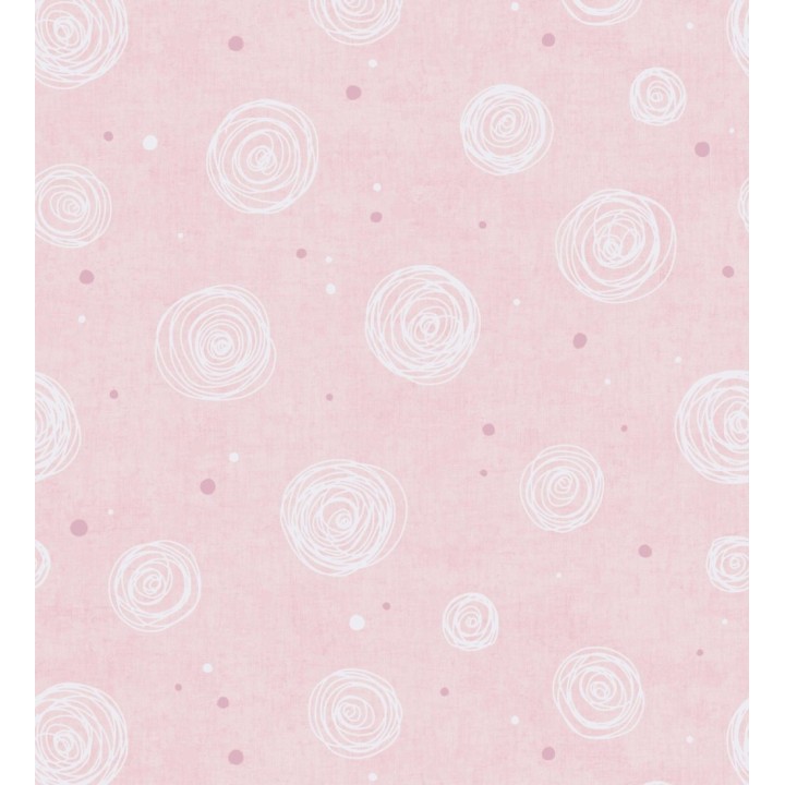 Papel pintado de espirales fondo efecto textil rosa liso - Mia Whimsical 684862