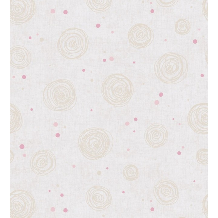 Papel pintado de espirales fondo efecto textil blanco y crema liso - Mia Whimsical 684863