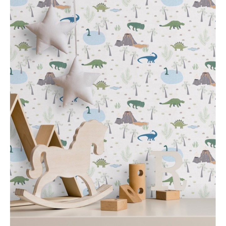 Papel pintado de dinosaurios y volcanes aventura jurásica - Dino Brave 684864