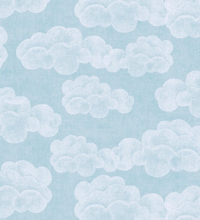 Papel pintado nubes algodón color beige neutro suave para niños y bebé - Sugar Puffy 684867
