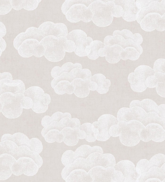 Papel pintado nubes algodón color beige neutro suave para niños y bebé - Sugar Puffy 684869