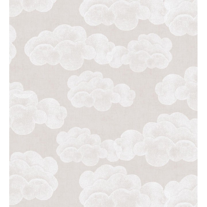 Papel pintado nubes algodón color beige neutro suave para niños y bebe - Sugar Puffy 684869