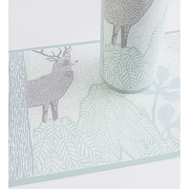 Cenefa de papel pintado bosque con osos y ciervos infantil - Bambi Bear 684880