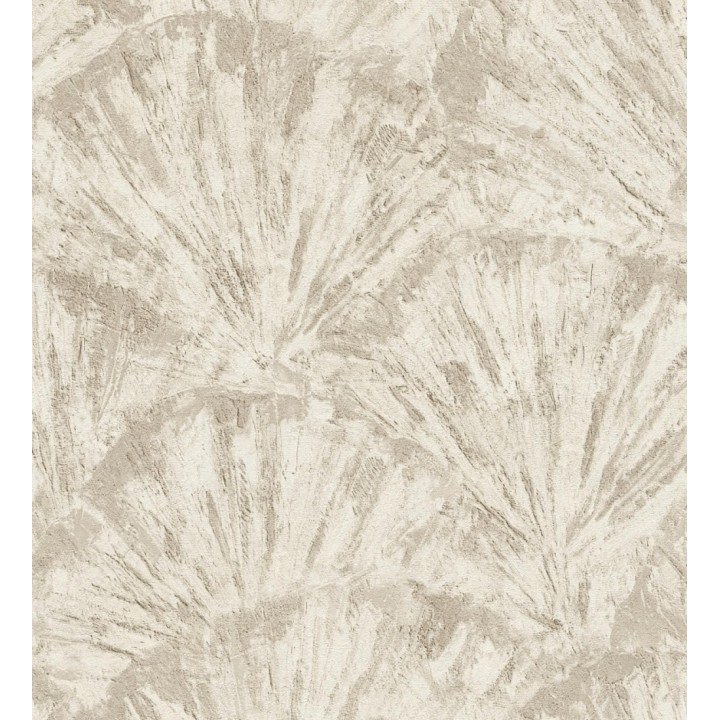 Papel pintado abanicos al óleo texturizado tonos arena - Bellagio Gilded 684885