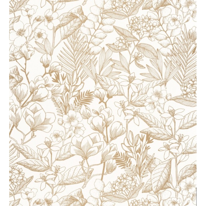 Papel pintado flores y hojas artísticas - Madison Country 126654