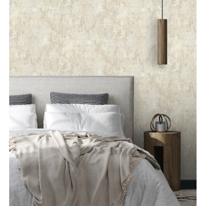 Papel pintado mortero a la cal beige texturizado mate - Somad Concrete 684900
