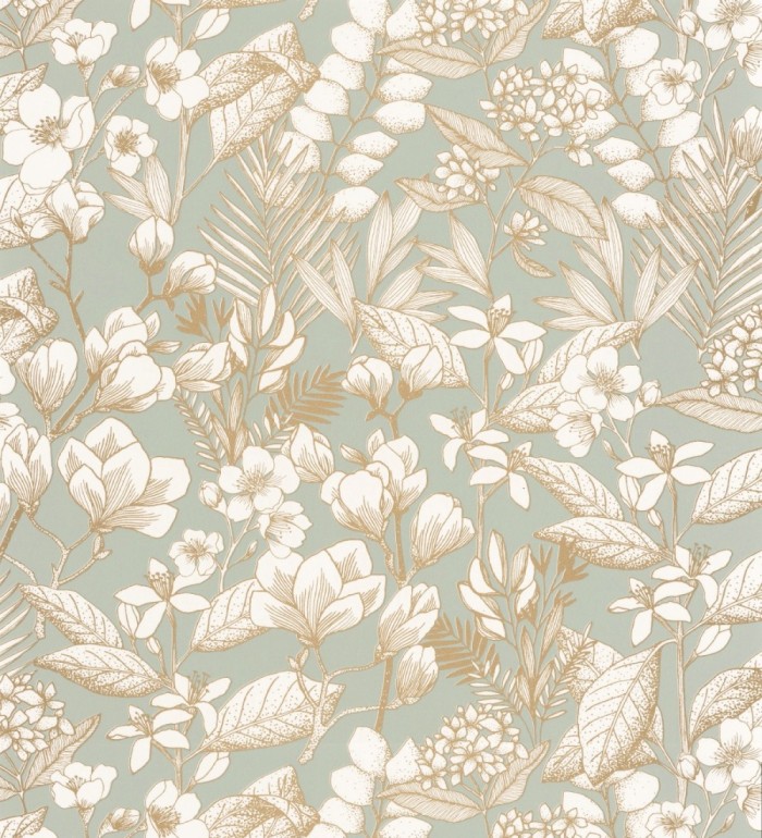 Papel pintado flores y hojas artísticas - Madison Country 126656