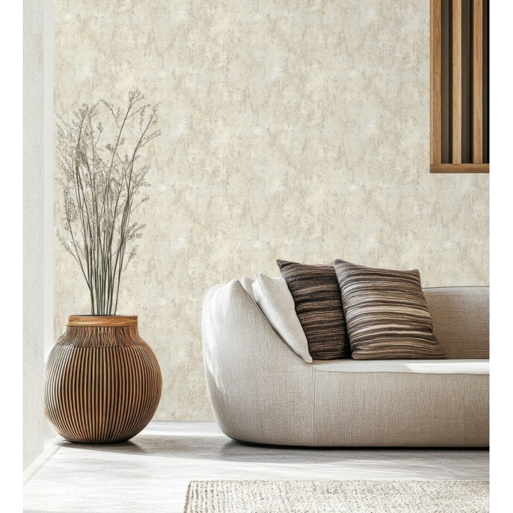Papel pintado mortero a la cal beige texturizado mate - Somad Concrete 684900