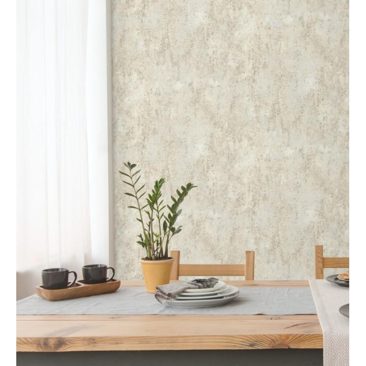 Papel pintado mortero a la cal beige texturizado mate - Somad Concrete 684900