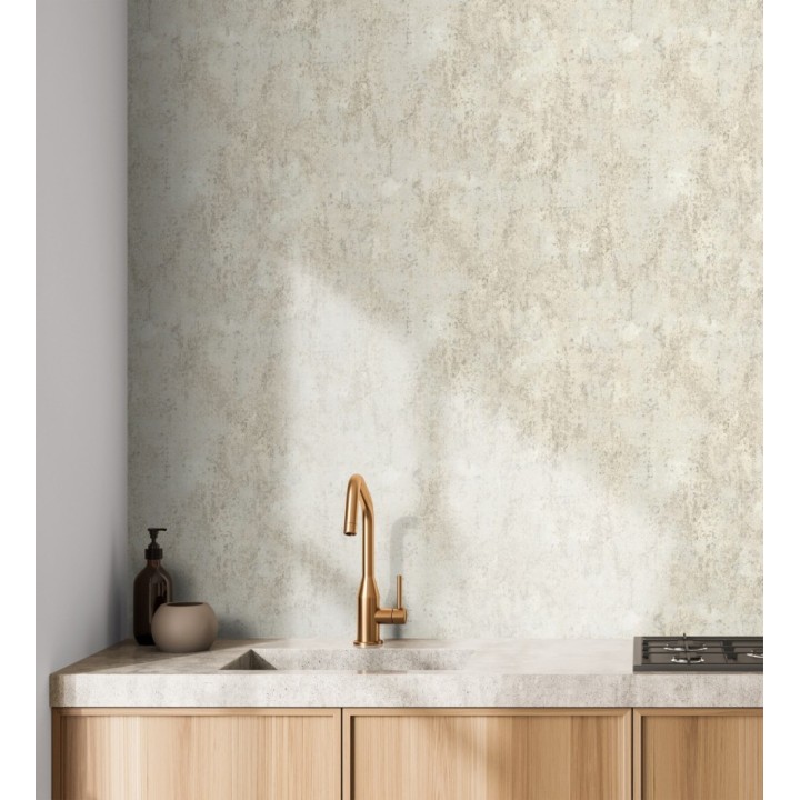 Papel pintado mortero a la cal beige texturizado mate - Somad Concrete 684900
