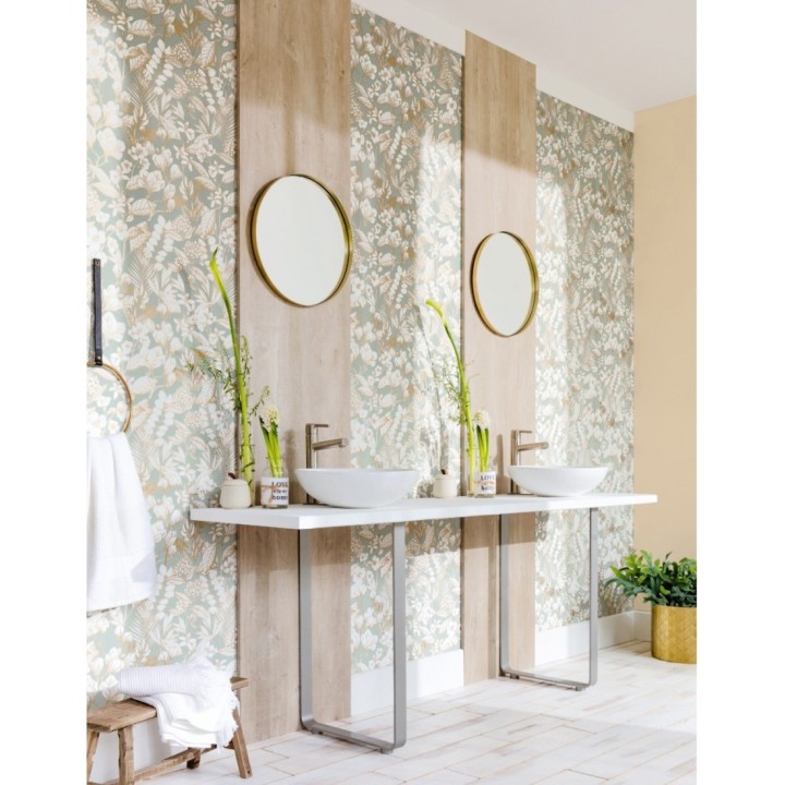 Papel pintado flores y hojas artísticas - Madison Country 126656